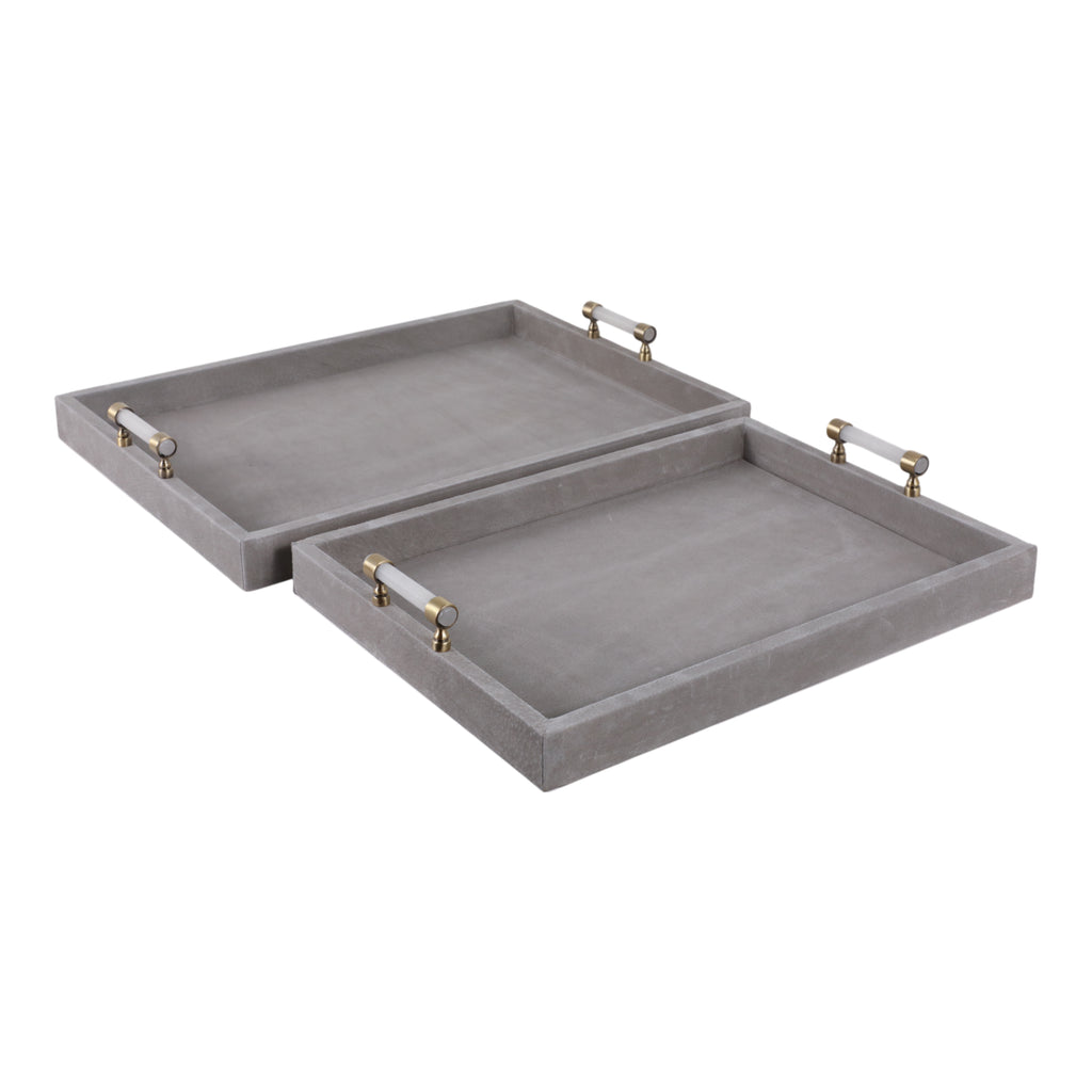 Harperport Set of 2 Gray Tray — 3″