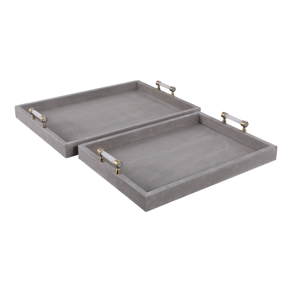 Harperport Set of 2 Gray Tray — 3″