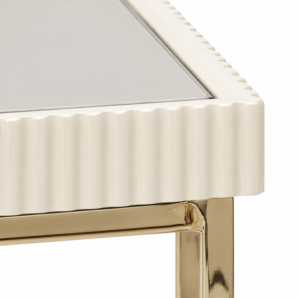 Lisbon Nesting Tables — Silken Matte Cream, detail