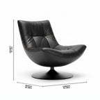 Lorviano Noir Accent Chair dimension diagram showing length, depth, and height in inches.
