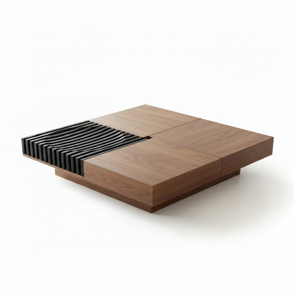 Marovessa coffee table in a left-near right-far 45-degree view on white