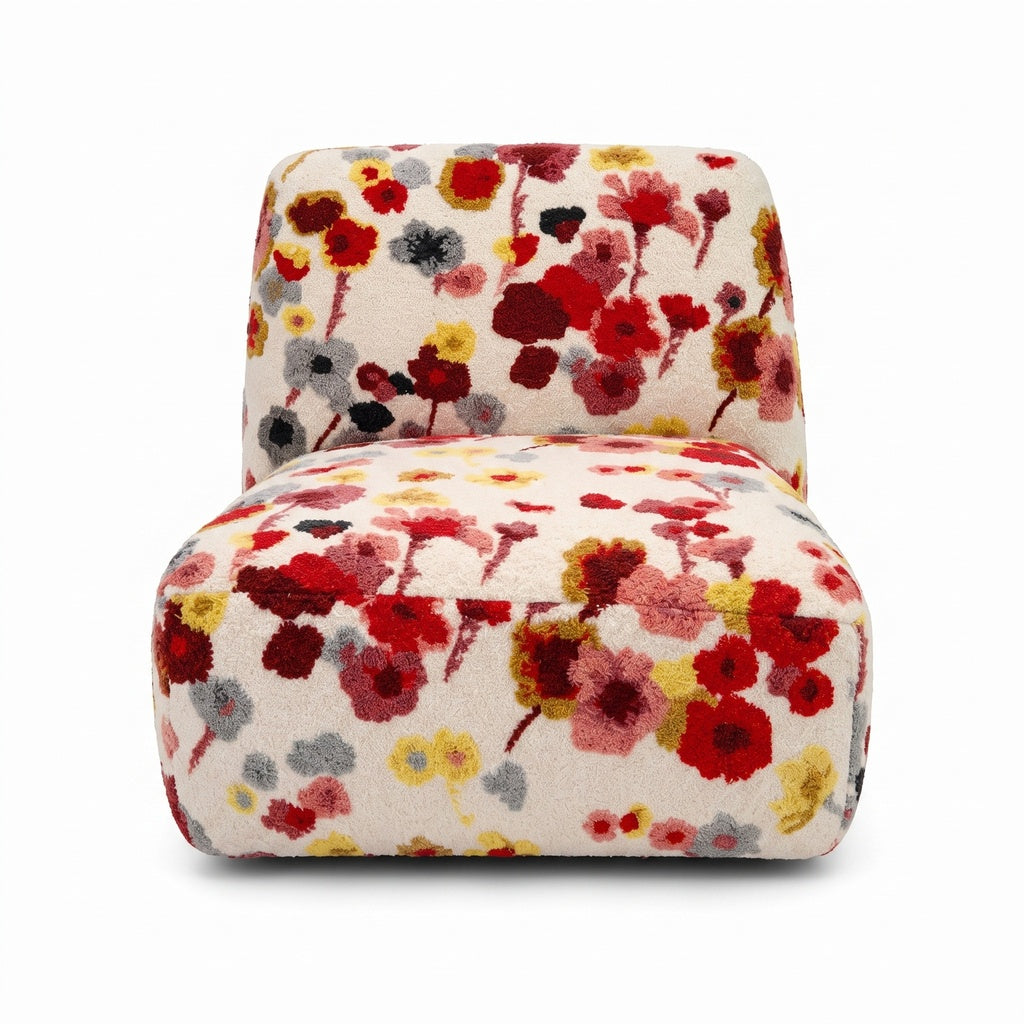 Mavienne Accent Chair front view showing the upholstered seat, backrest, and wood frame