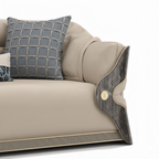 Navorre Loveseat 右侧木饰面与五金细节