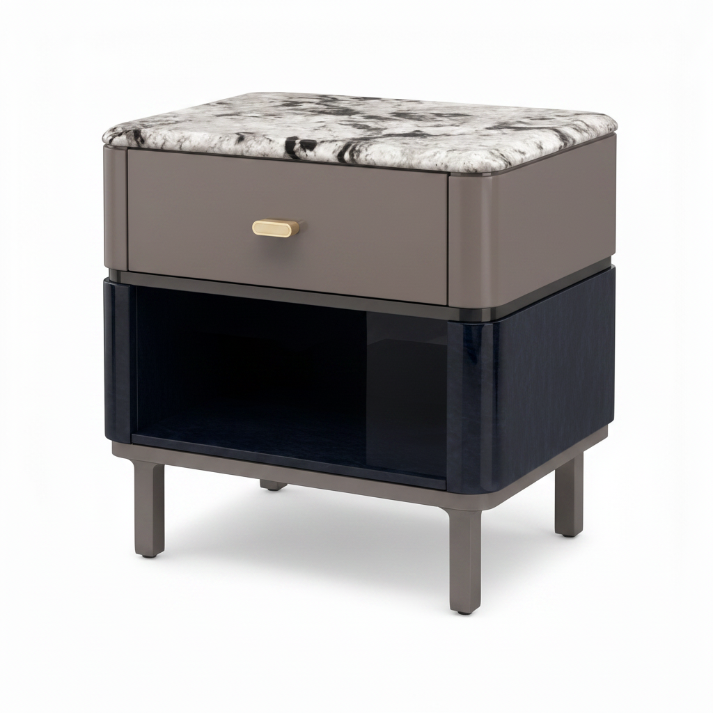 Osseline End Table — left side view