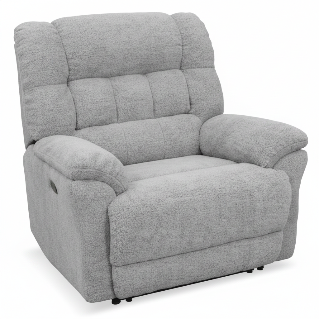 Palisette Fabric Accent Chair upholstered recliner with padded arms and segmented backrest on a white background