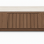 Perravelle Coffee Table central vertical slatted wood panel detail