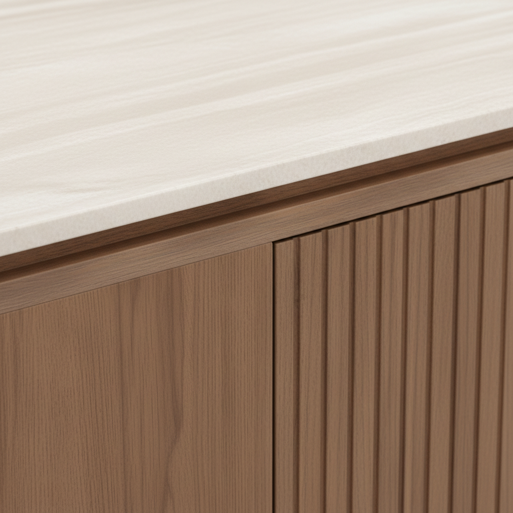 Perravelle Coffee Table light tabletop and warm wood edge detail