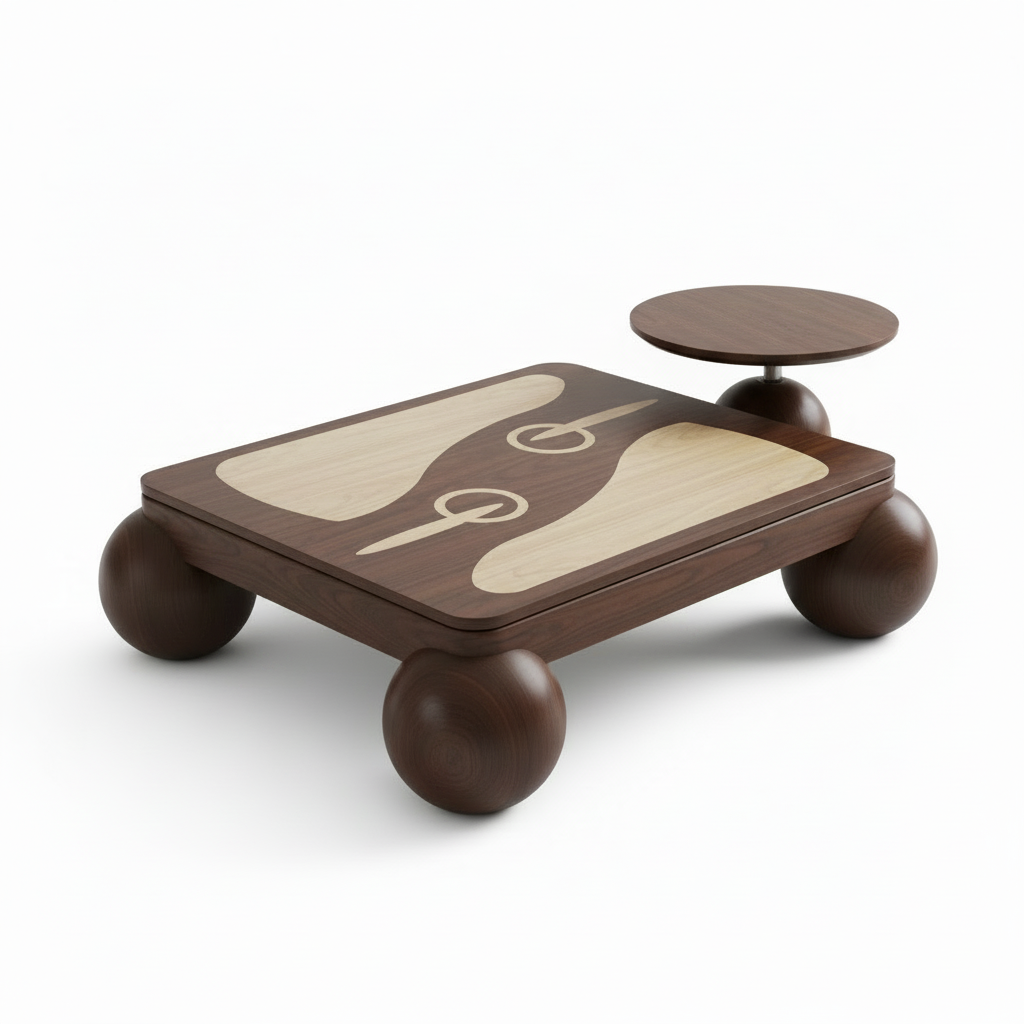 Pryselle coffee table set in a left-near right-far 45-degree view