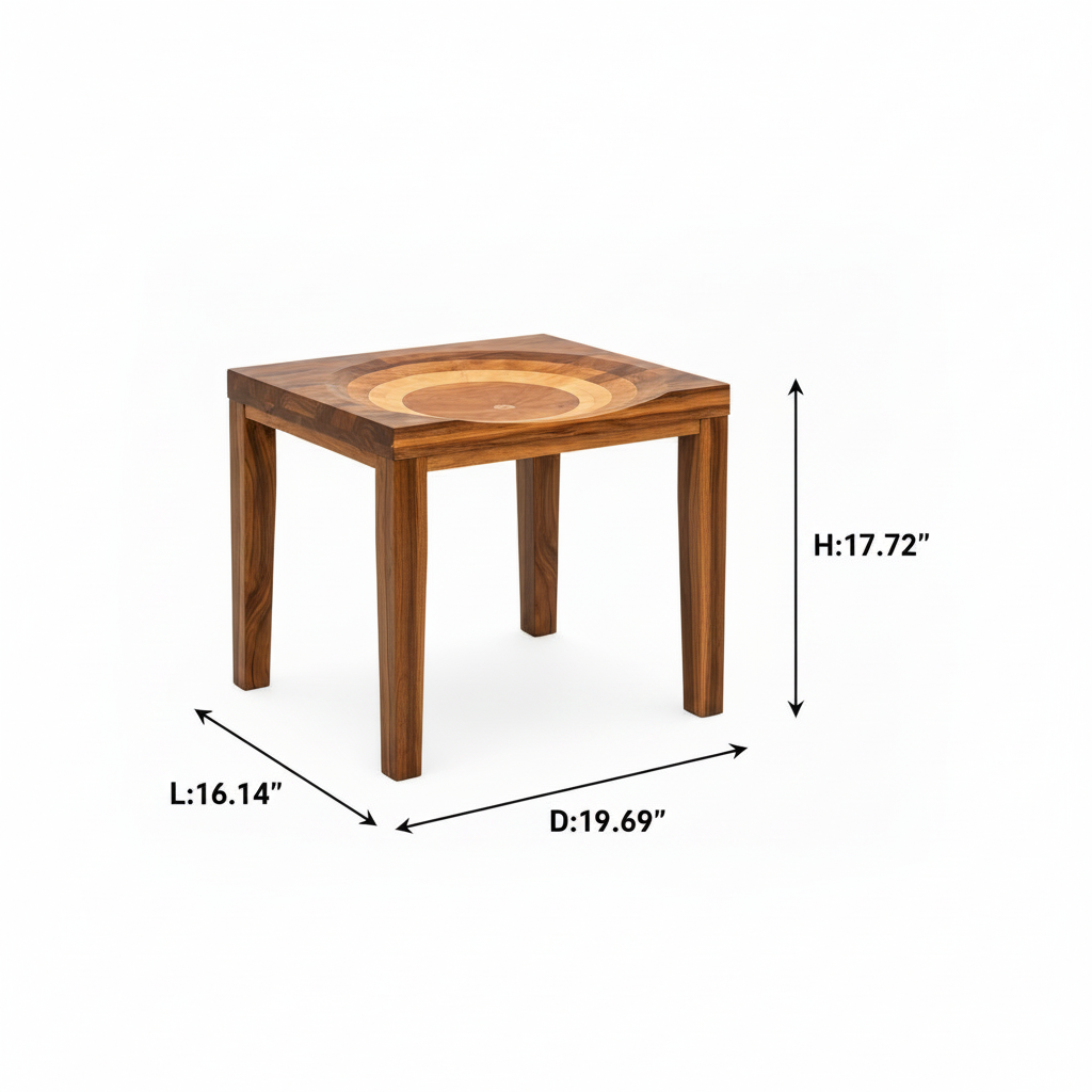 Rensaro End Table dimensions, length 16.14 inches, depth 19.69 inches, height 17.72 inches