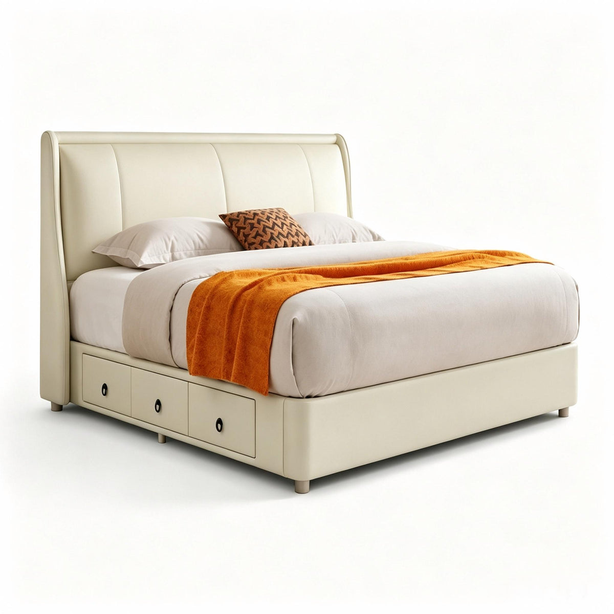 Renshaw Bed angled view with headboard on the left and footboard on the right