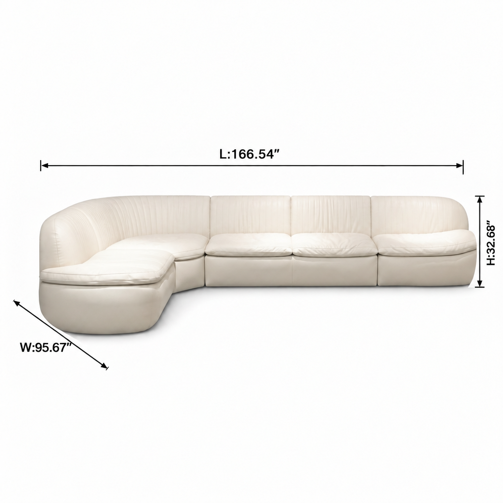 Rovaire Sofa L-shape dimensions L 166.54 in W 95.67 in H 32.68 in