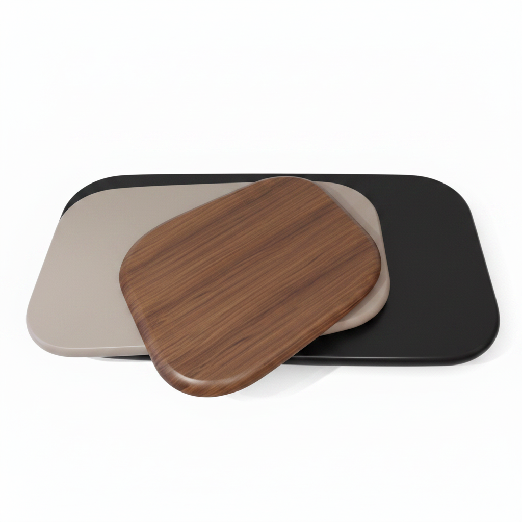 Rovique coffee table top view showing its layered rounded-rectangle design