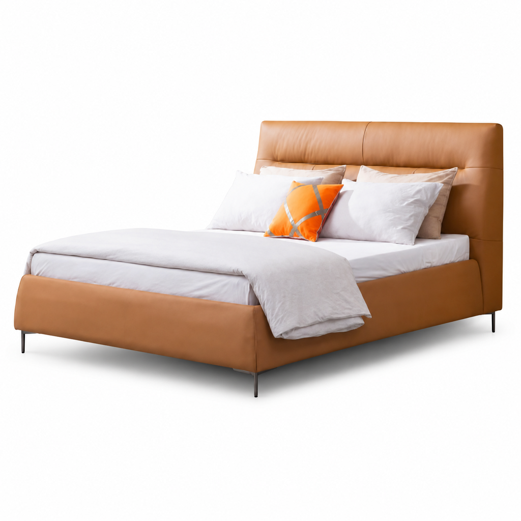 Saphira Bed three-quarter view with headboard upper left and footboard lower right on a white background