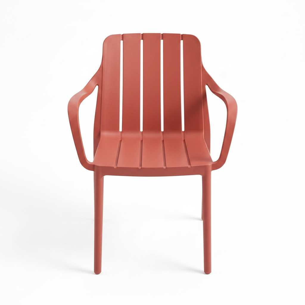 Sauremont Dining Chair front view, symmetrical upholstered seat and backrest, white background