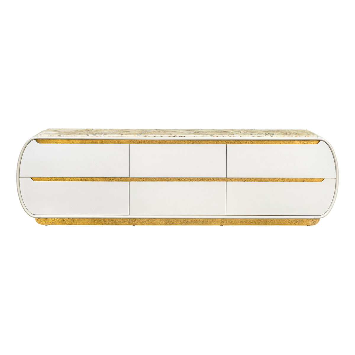 Sirene Media Cabinet Creamy Pearl — front view