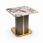 Talmere End Table — elevated 45° side view