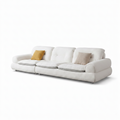 Tervano Sofa in white fabric, complete right-front 45-degree view