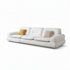 Tervano Sofa in white fabric, complete right-front 45-degree view