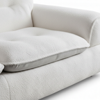 Tervano Sofa white fabric seat cushion seam and texture detail