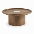 Side profile of the Westvale coffee table showing tabletop height and leg silhouette on a white background.
