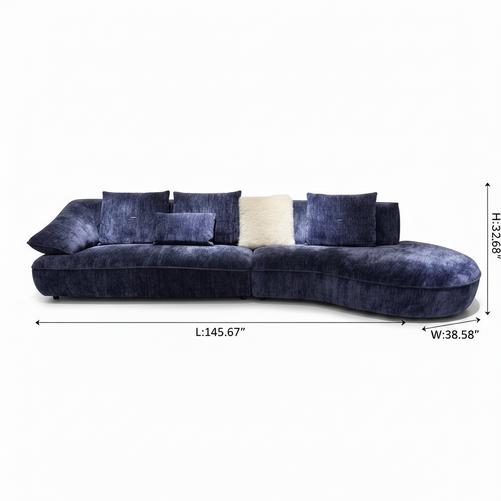 Yveronne Sectional — dimensions