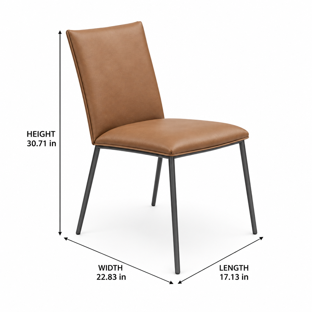 Adorienne Dining Chair brown variant dimension diagram