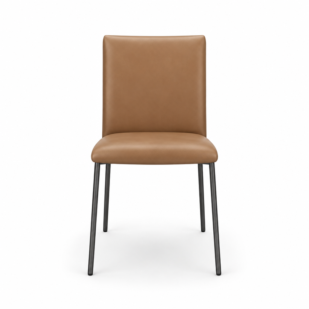 Adorienne Dining Chair in brown upholstery, straight-on front view
