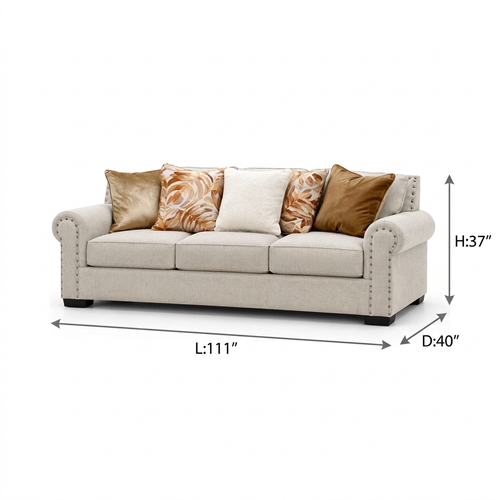 Aldwick Linen Sofa 白底尺寸图