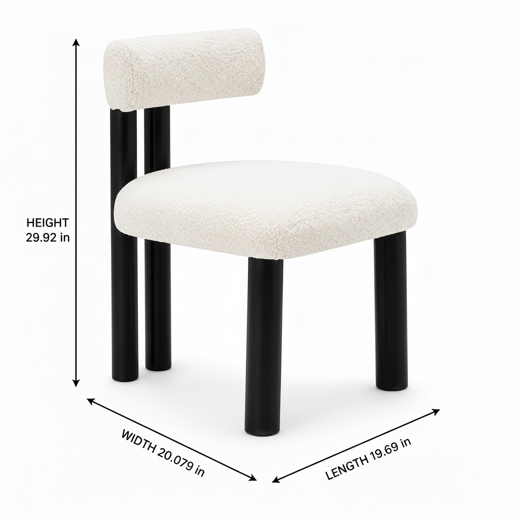 Almerique Dining Chair dimension diagram with height on the left