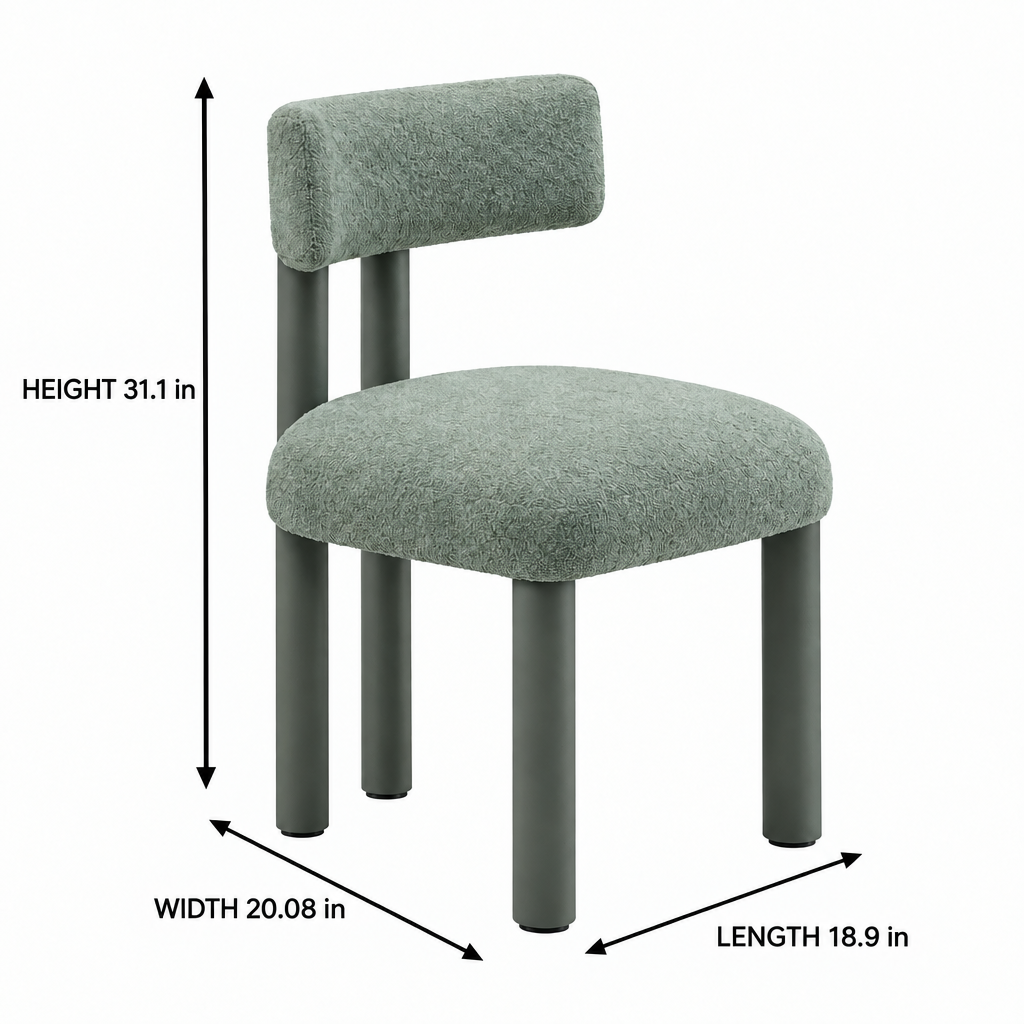 Almerique Dining Chair Green dimensions on supplied image