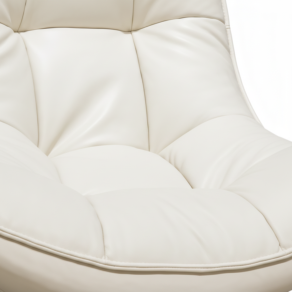 Alverique Accent Chair quilted leather detail showing the padded upholstery and stitched surface.
