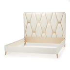 La Rachelle E.King Upholstered Panel Bed 3pc MediumChampagne — another angle
