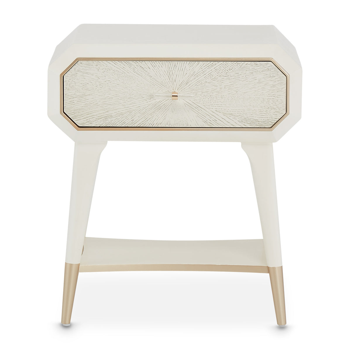 La Rachelle Nightstand/End Table 1 Drawer Medium Champagne — overall view