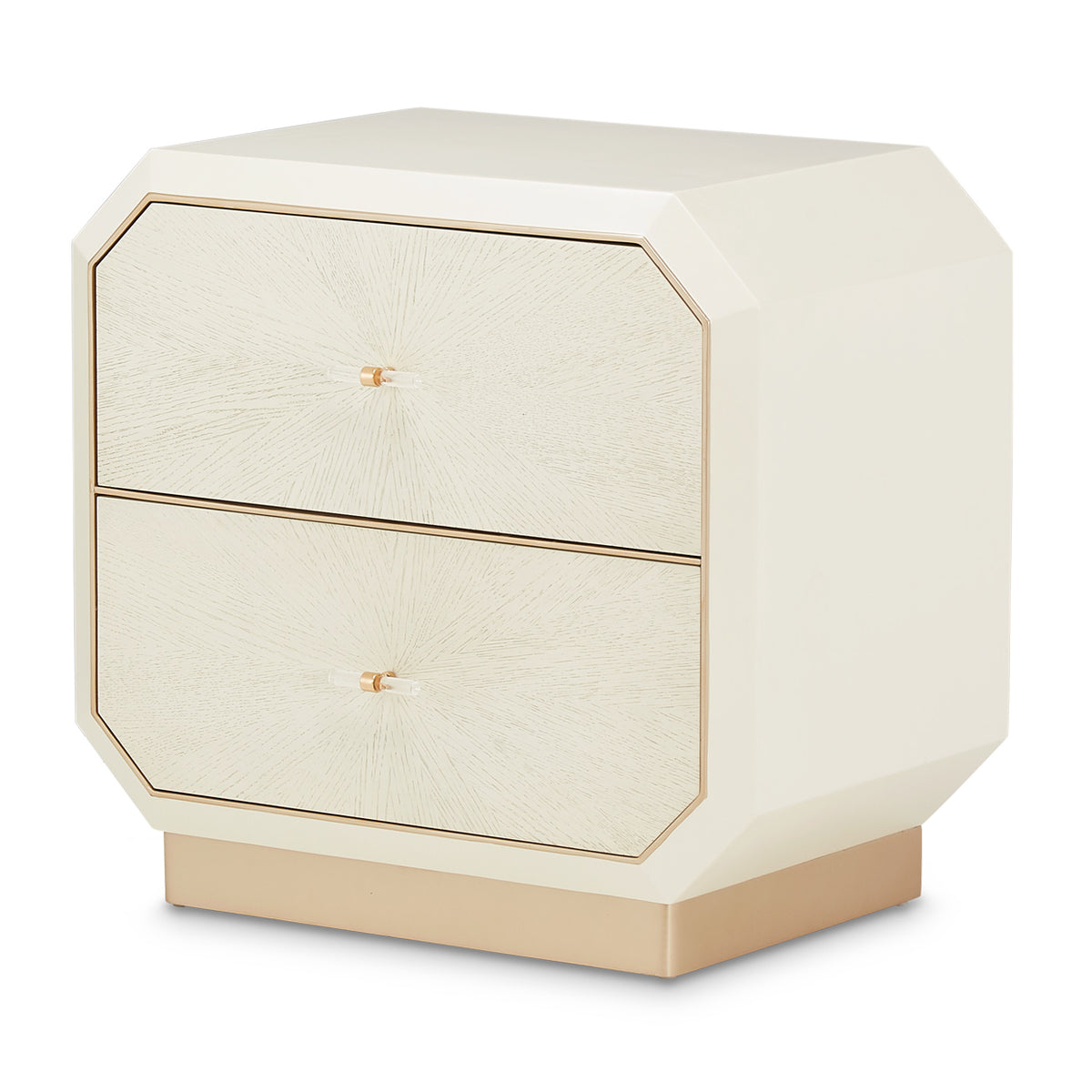 La Rachelle Nightstand 2 Drawers Medium Champagne — another angle
