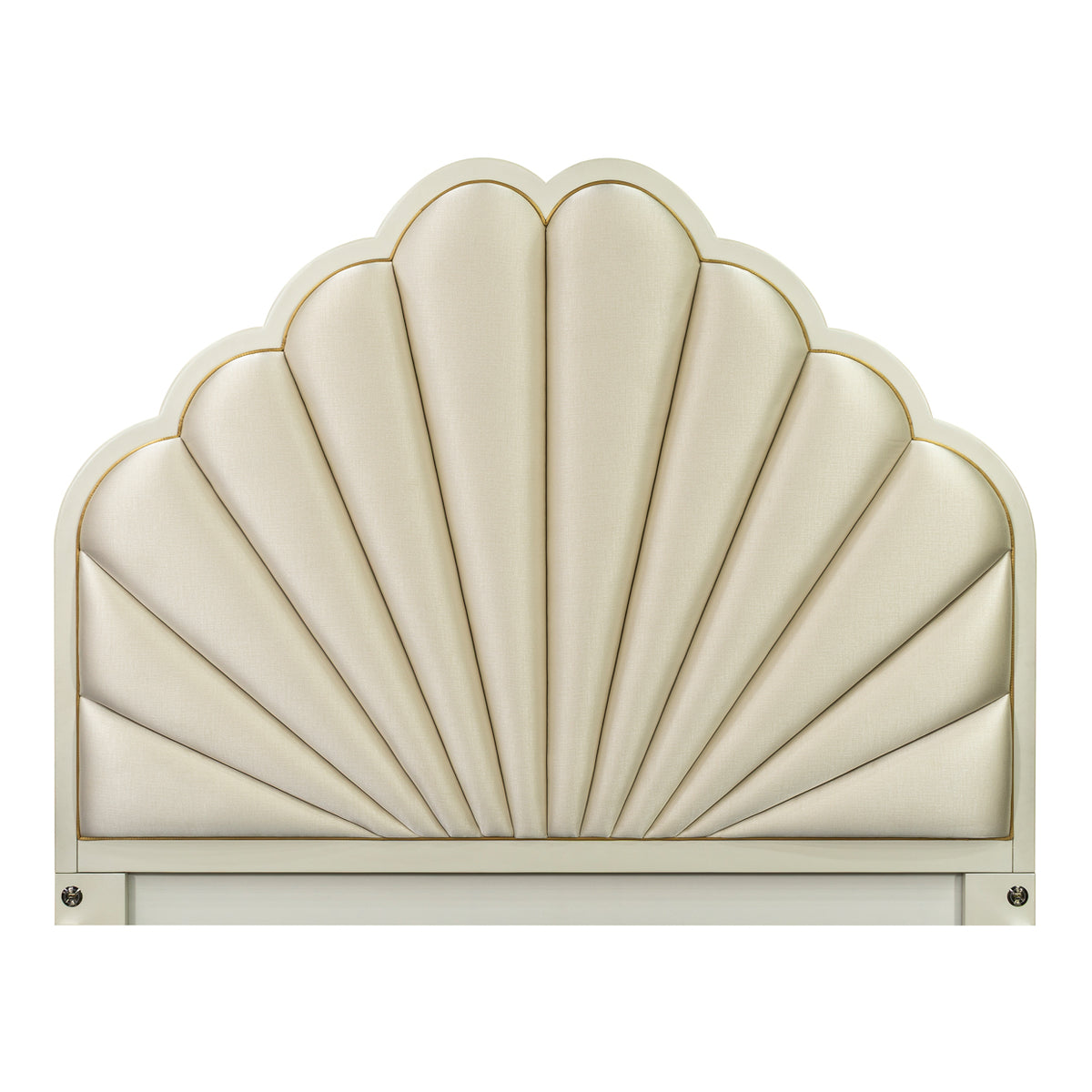 Sirene Eastern King Channel Tufted Bed 3pc Creamy Pearl — design or functional detail