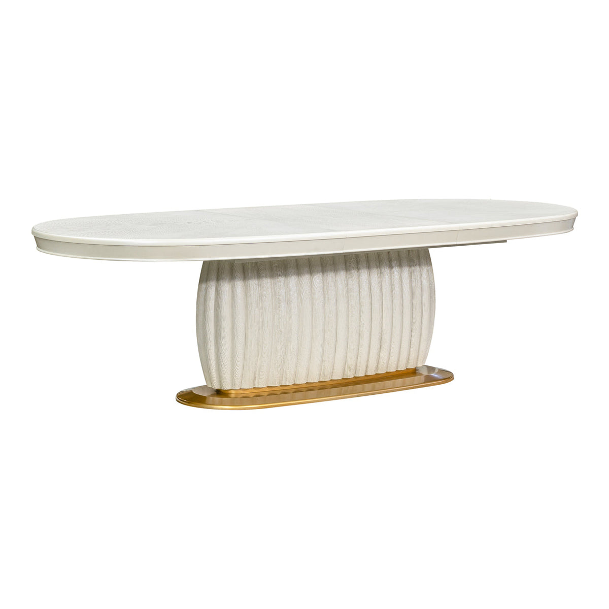 Sirene Oval Dining Table 2pc Creamy Pearl — another angle
