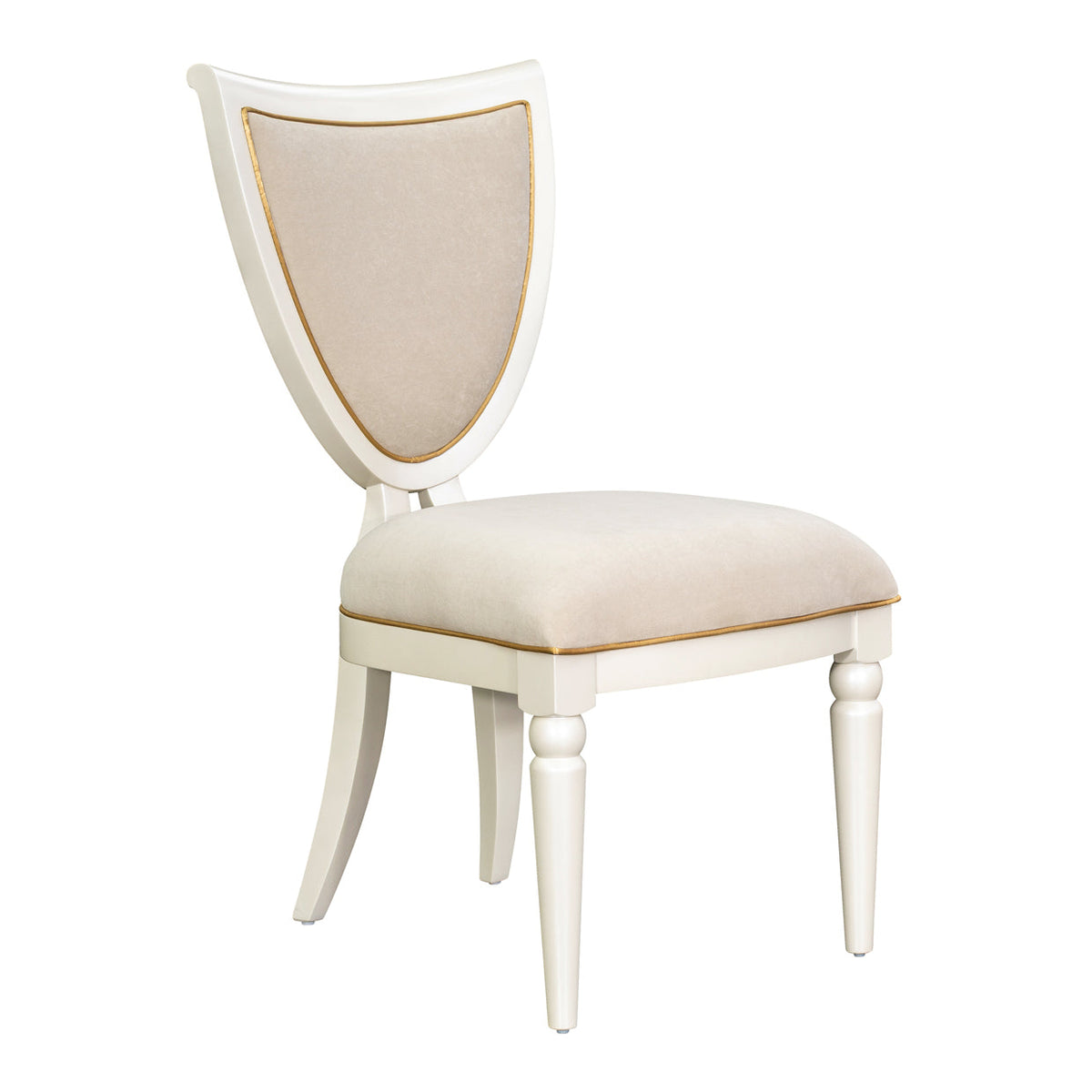 Sirene Shield Back Side Chair Creamy Pearl — another angle