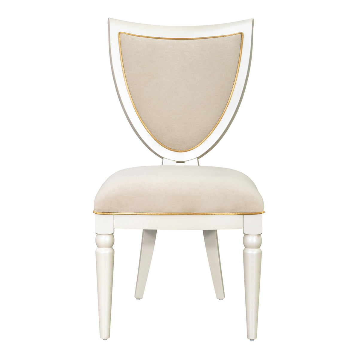 Sirene Shield Back Side Chair Creamy Pearl — overall view