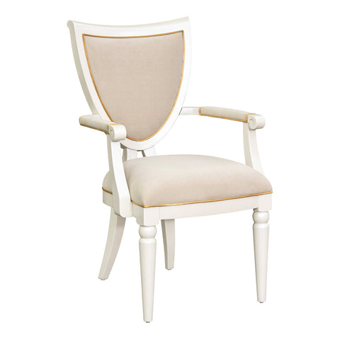 Sirene Shield Back Arm Chair Creamy Pearl