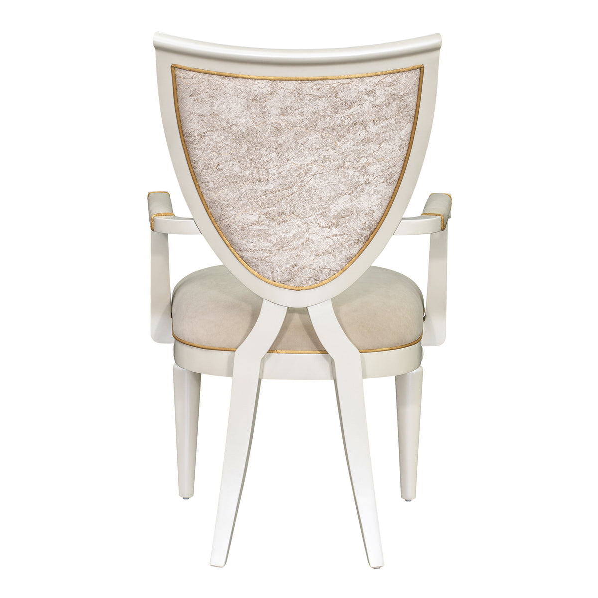 Sirene Shield Back Arm Chair Creamy Pearl — design or functional detail