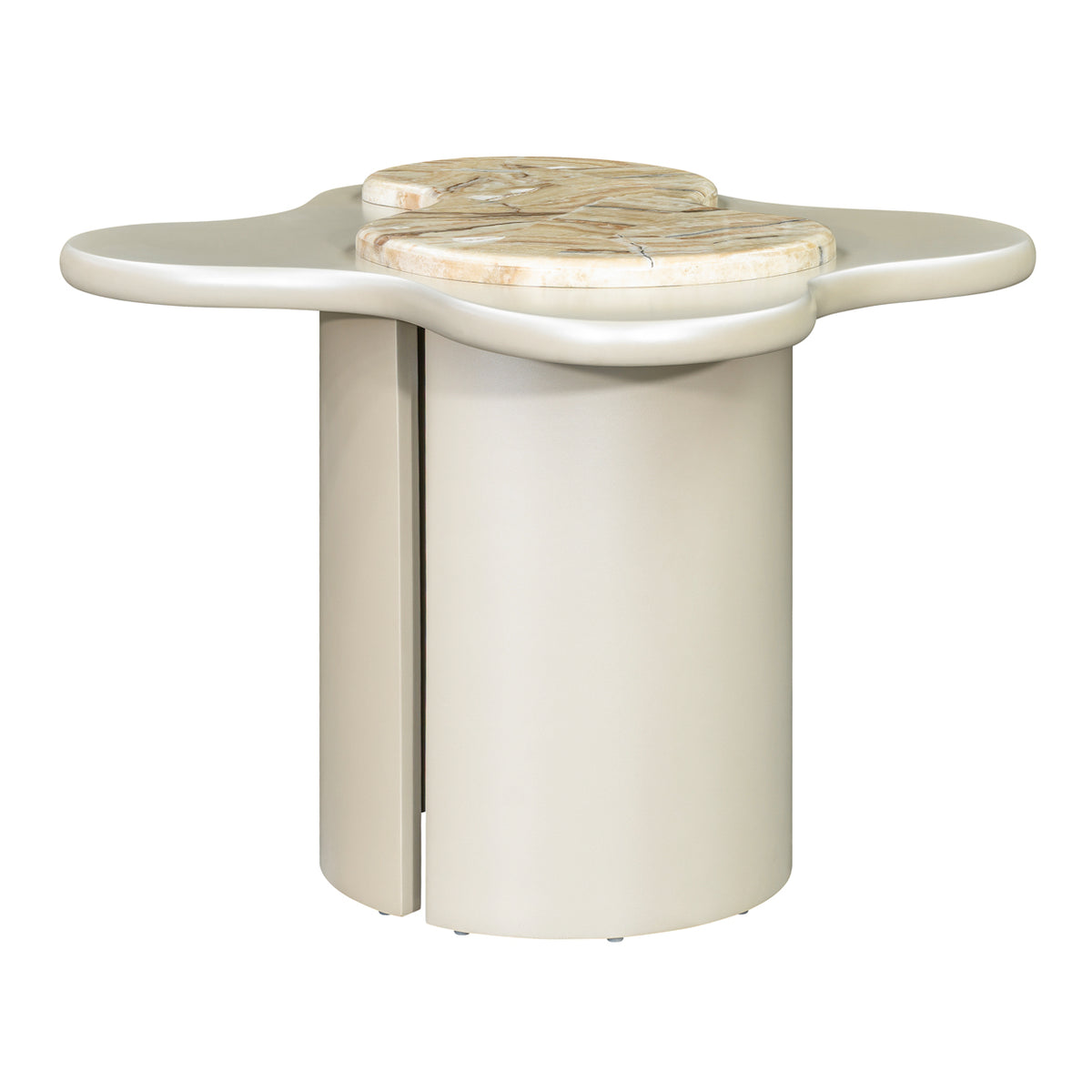 Sirene End Table Creamy Pearl — another angle