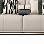 Ardellon Loveseat — visible seat cushions, their seams, and the lower front base beneath them (detail edited from existing product photo)