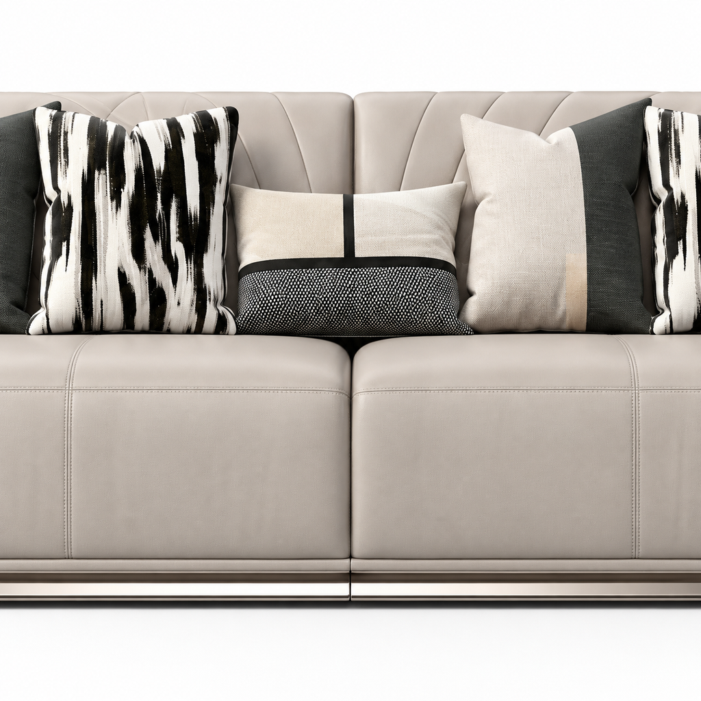 Ardellon Loveseat — visible back cushions, decorative pillows and upholstery stitching (detail edited from existing product photo)
