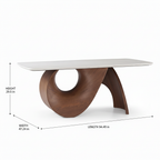 Astraea Arc Dining Table dimension diagram