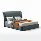 Avenoire Bed three-quarter view with footboard right foreground and headboard left background on a white background