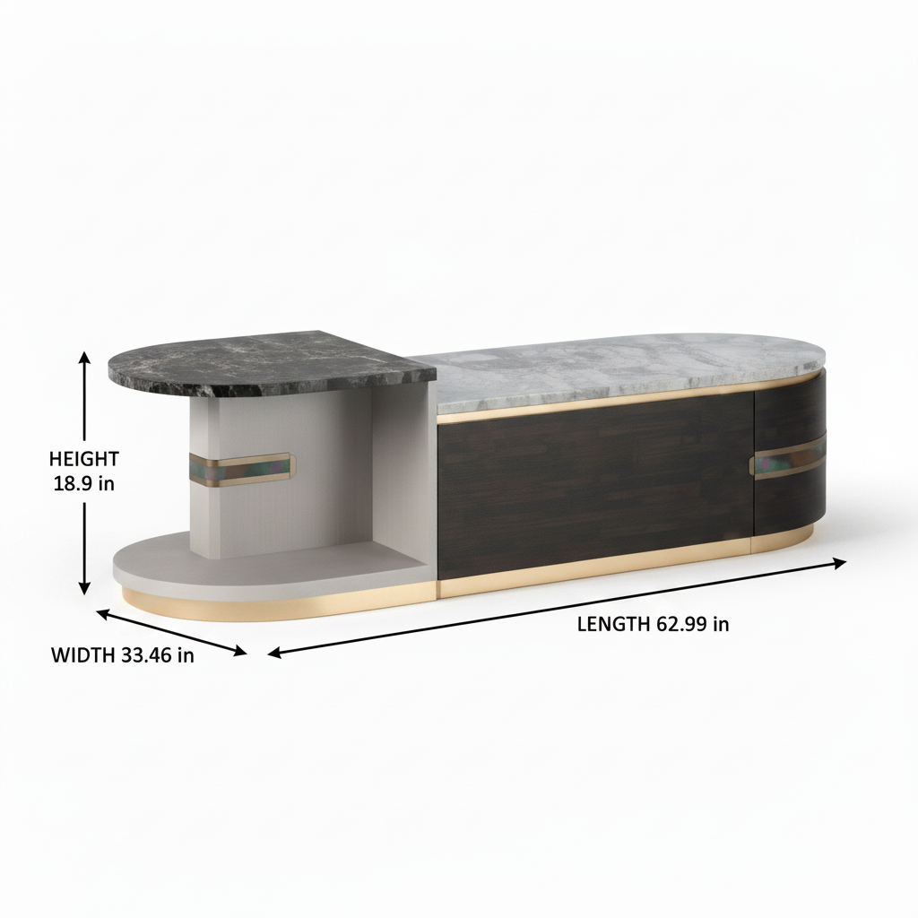 Avenoire Coffee Table dimension diagram