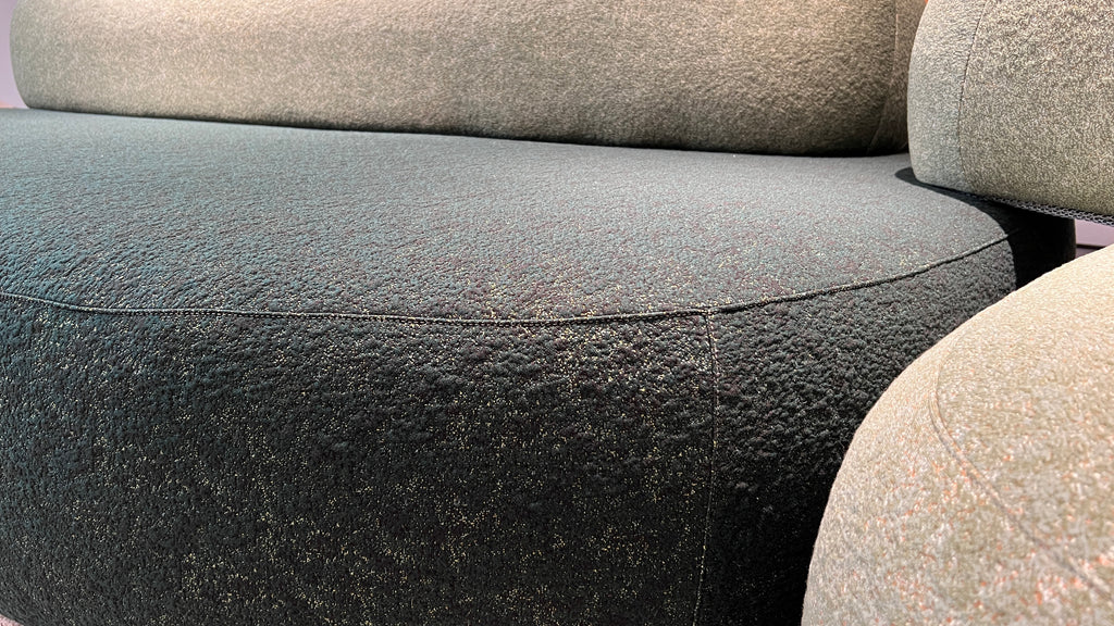 Averon Sectional — upholstery texture and rounded seat edge