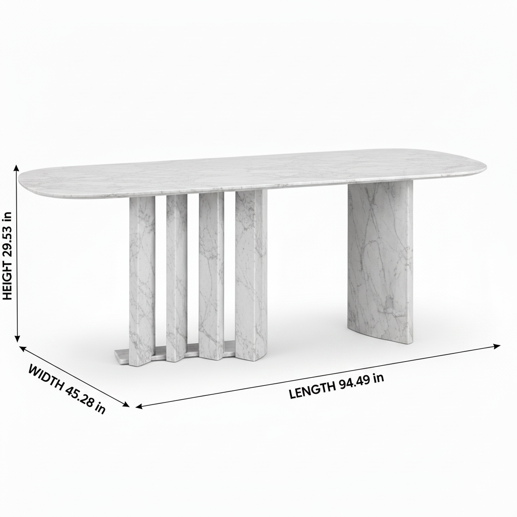 Bellrose Dining Table dimension diagram
