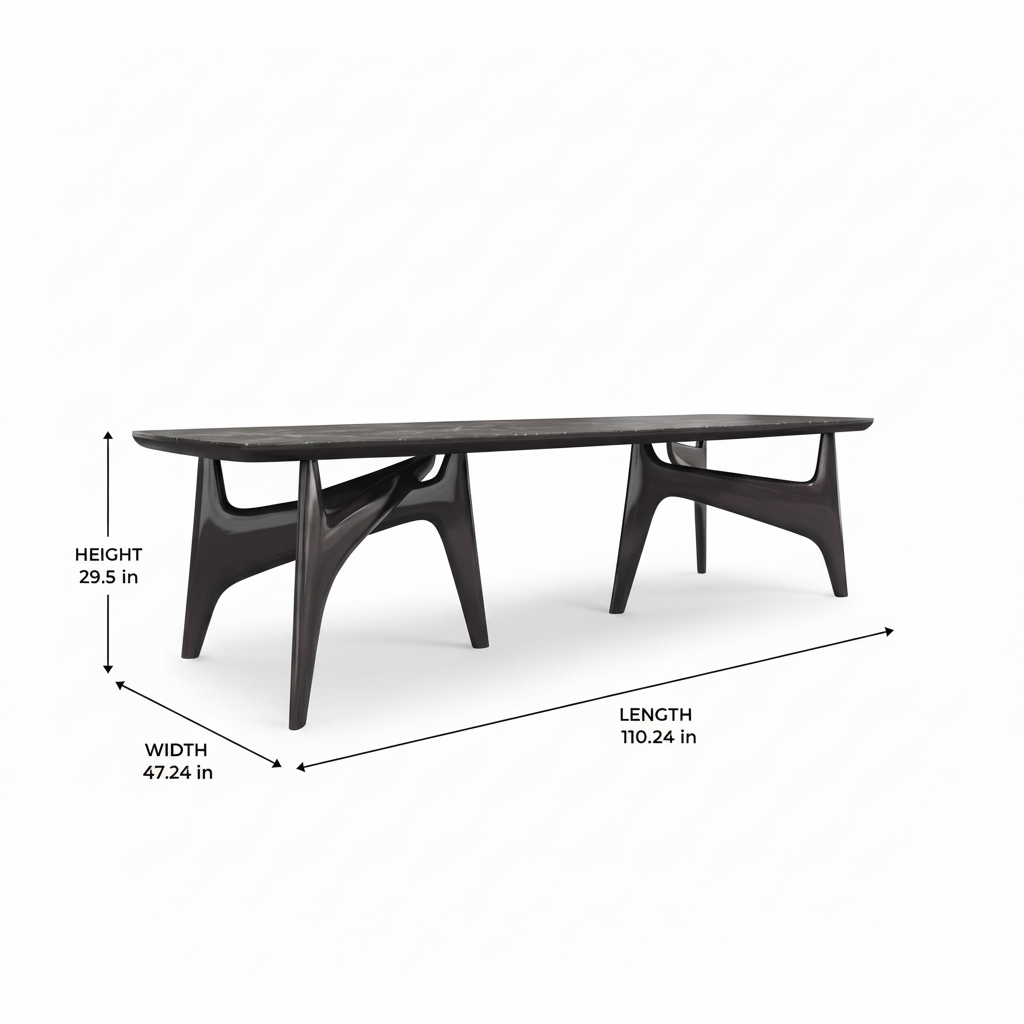 Belluno Marble Dining Table dimension diagram