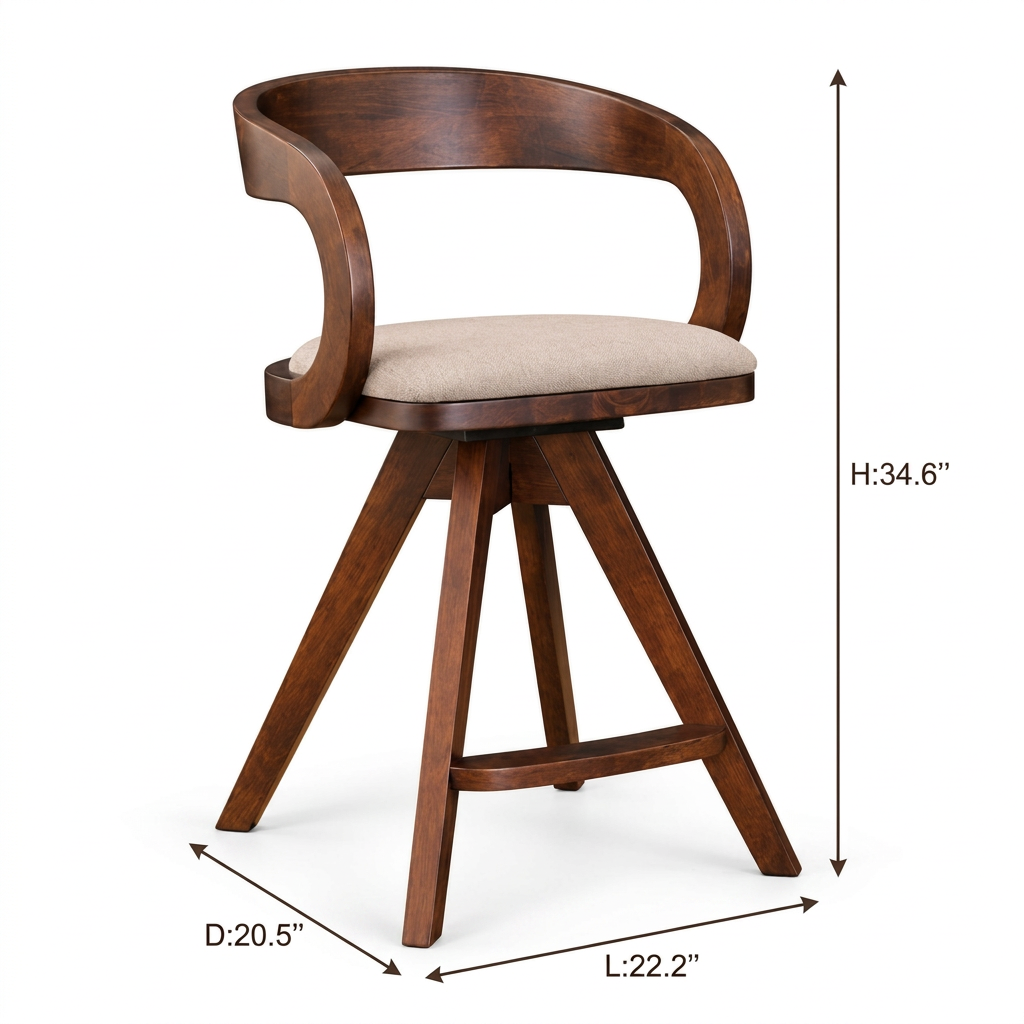 Biasca Counter Height Chair 尺寸图